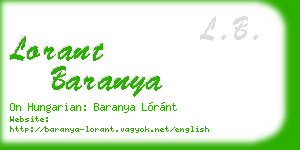 lorant baranya business card
